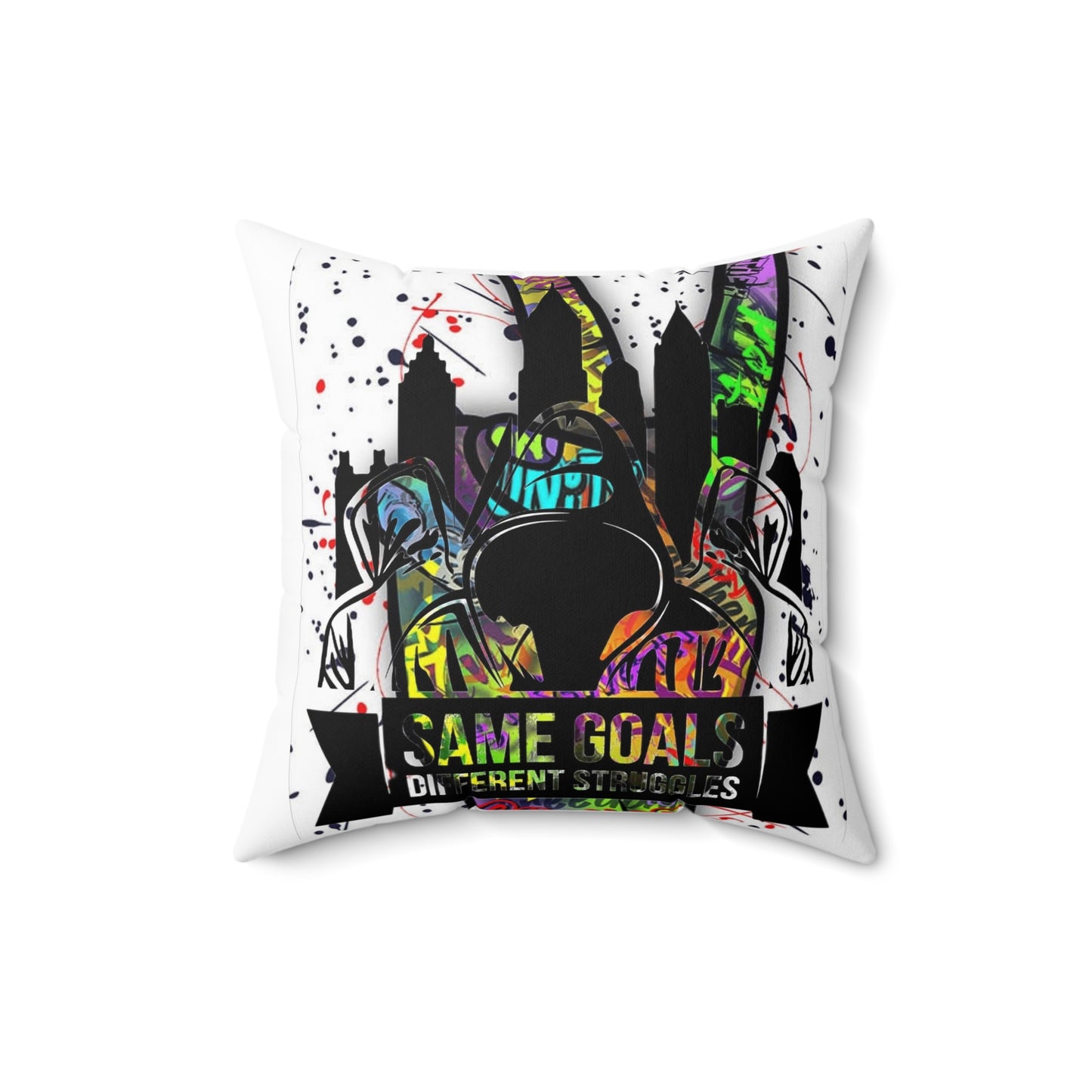 Same Goals Different Struggles Faux Suede Square Pillow