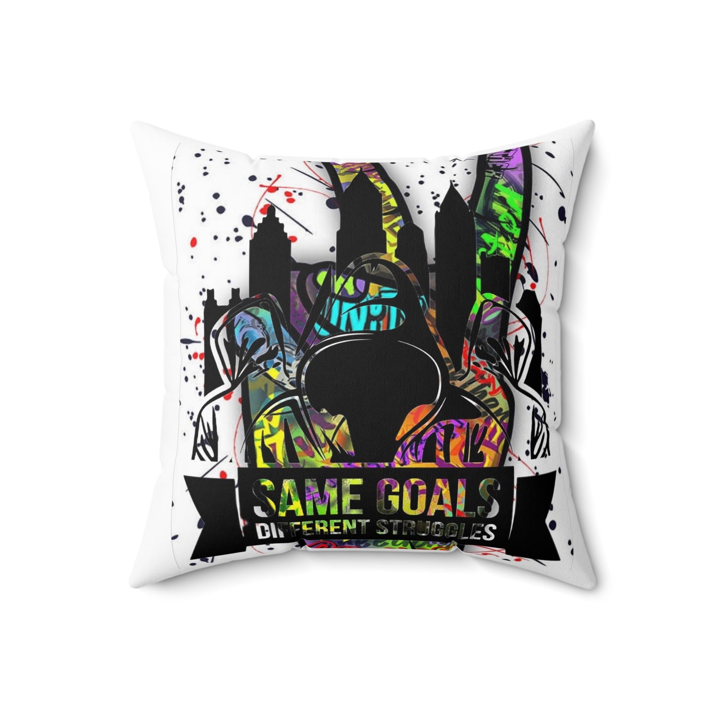 Same Goals Different Struggles Faux Suede Square Pillow