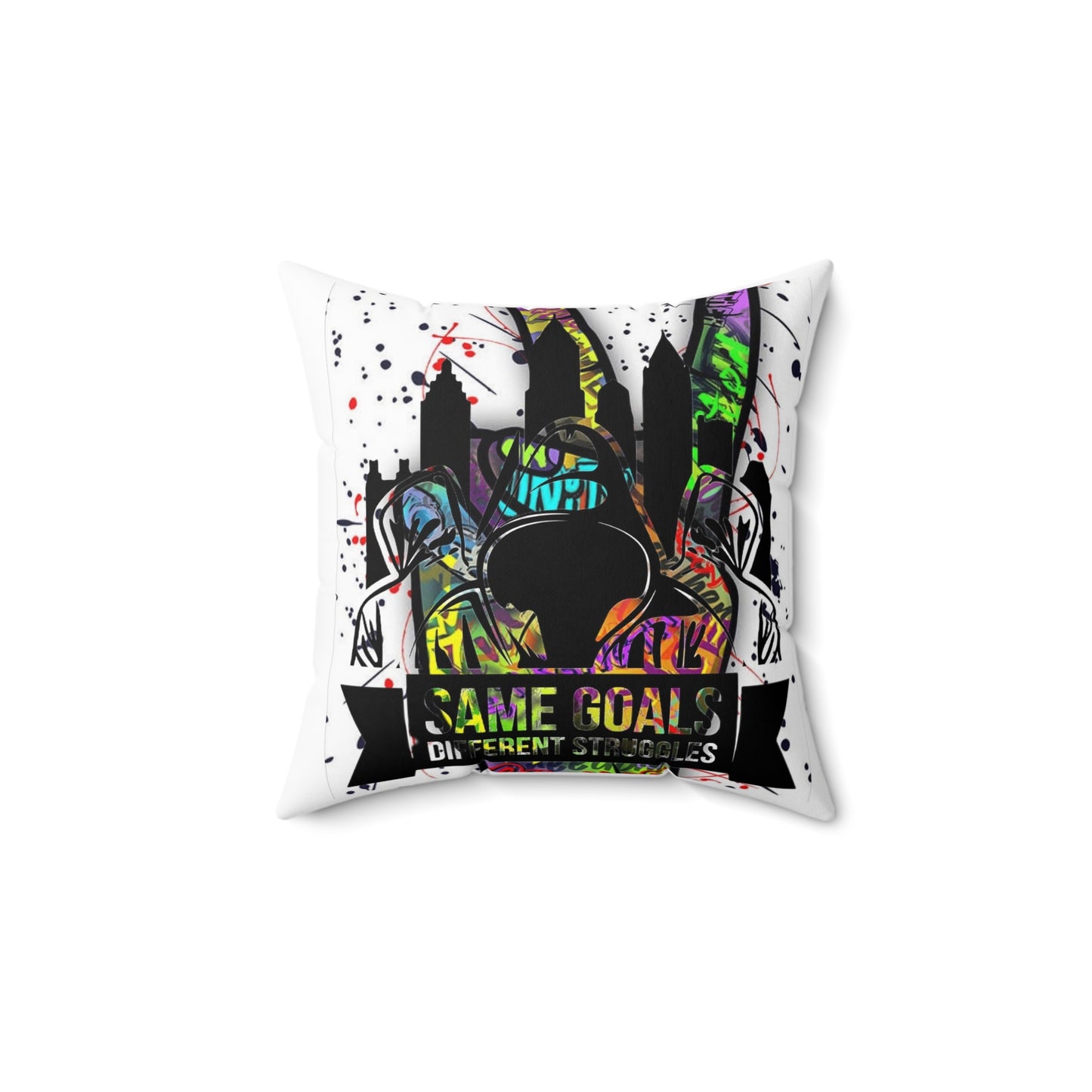 Same Goals Different Struggles Faux Suede Square Pillow