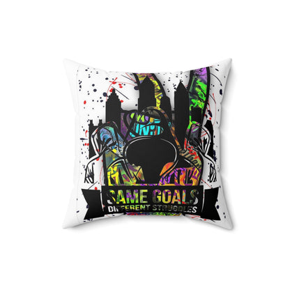 Same Goals Different Struggles Faux Suede Square Pillow