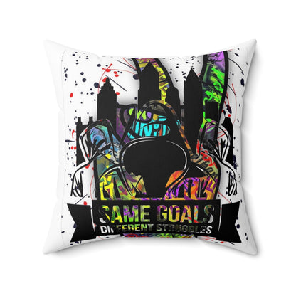 Same Goals Different Struggles Faux Suede Square Pillow