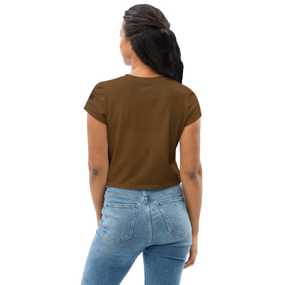 Same Goals Different Struggles Women’s Brown Crop Tee