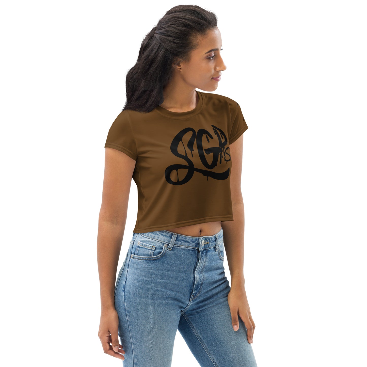 Same Goals Different Struggles Women’s Brown Crop Tee