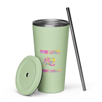 SGDS  tumbler with a straw