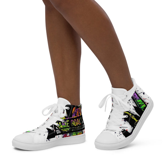 Same Goals Different Struggles Women’s high top canvas shoes