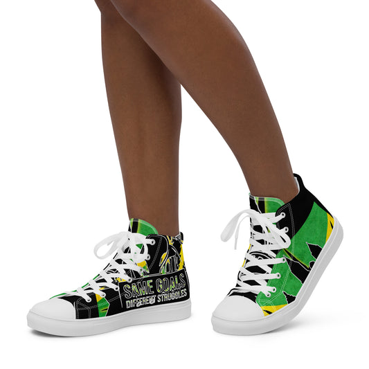 Same Goals Different Struggles Women’s high top canvas shoes