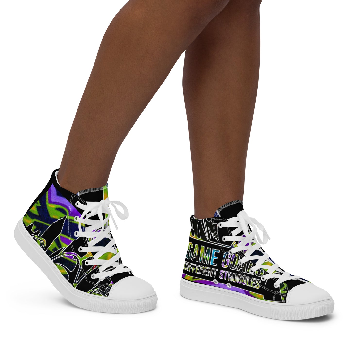 Same Goals Different Struggles Women’s high top canvas shoes