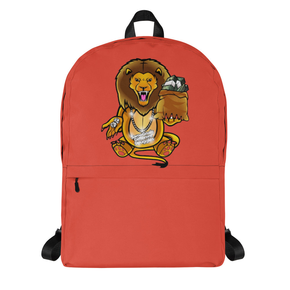 Same Goals Different Struggles Orange Red Backpack