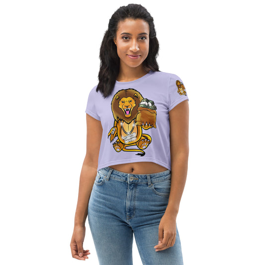 Same Goals Different Struggles Women’s Melrose All-Over Print Crop Tee