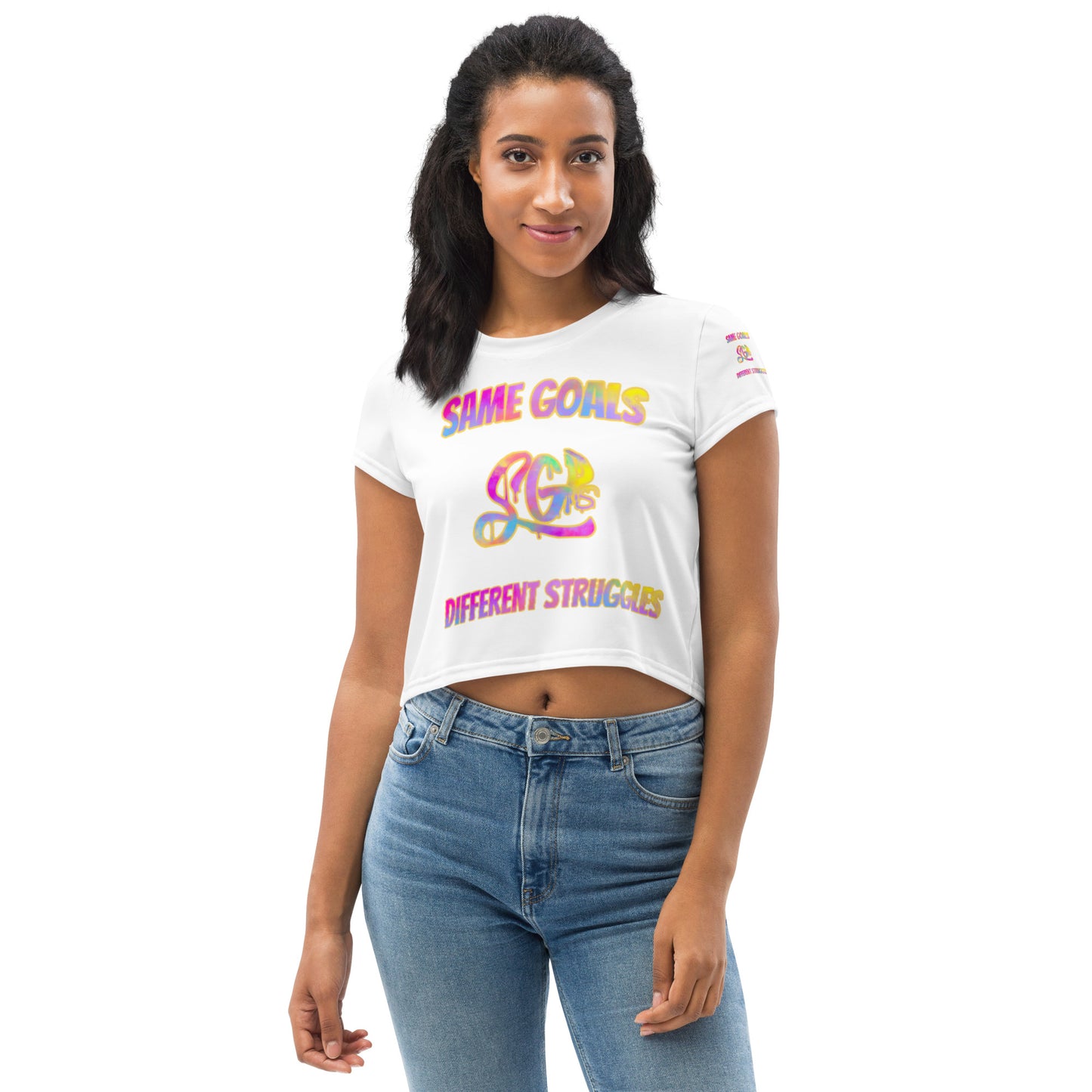 Same Goals Different Struggles Women’s Crop Tee