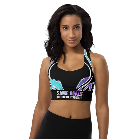 Same Goals Different Struggles Women’s Longline sports bra