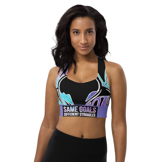 Same Goals Different Struggles Women’s Longline sports bra