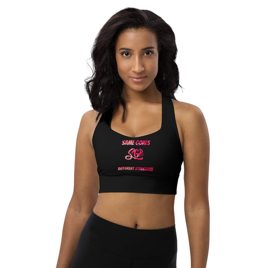 Same Goals Different Struggles Women’s Longline sports bra