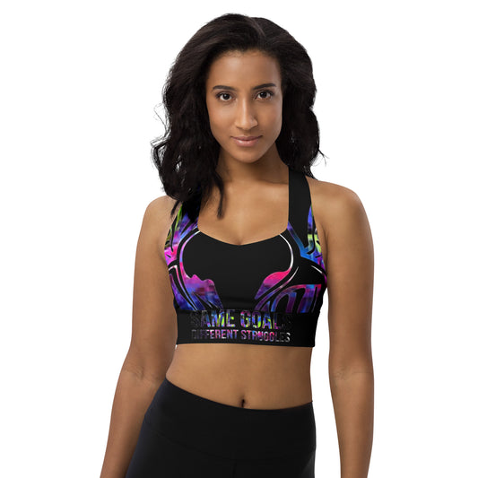 Same Goals Different Struggles Women’s Longline sports bra