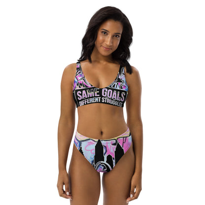 Same Goals Different Struggles Women’s Recycled high-waisted bikini