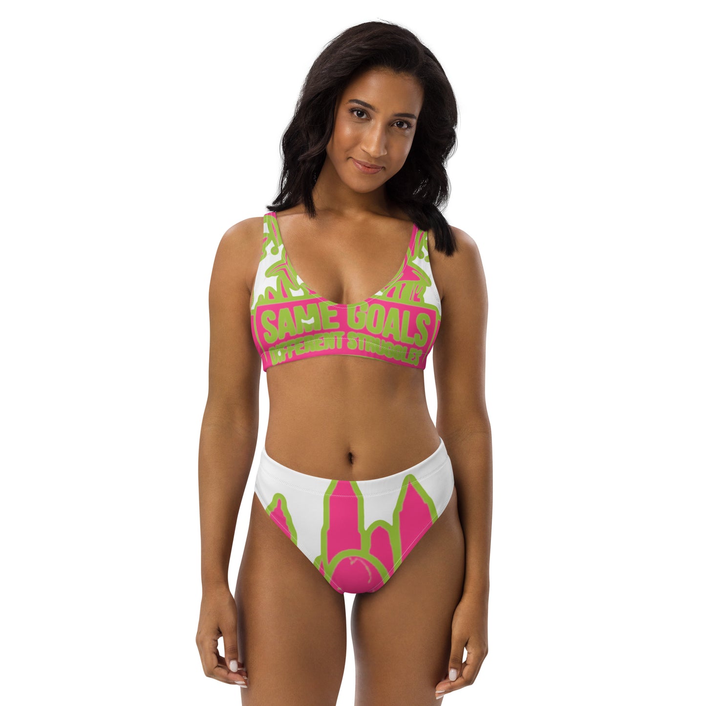 Same Goals Different Struggles Women’s Recycled high-waisted bikini