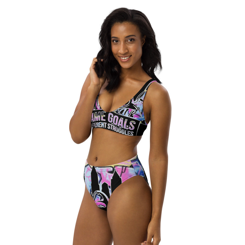 Same Goals Different Struggles Women’s Recycled high-waisted bikini