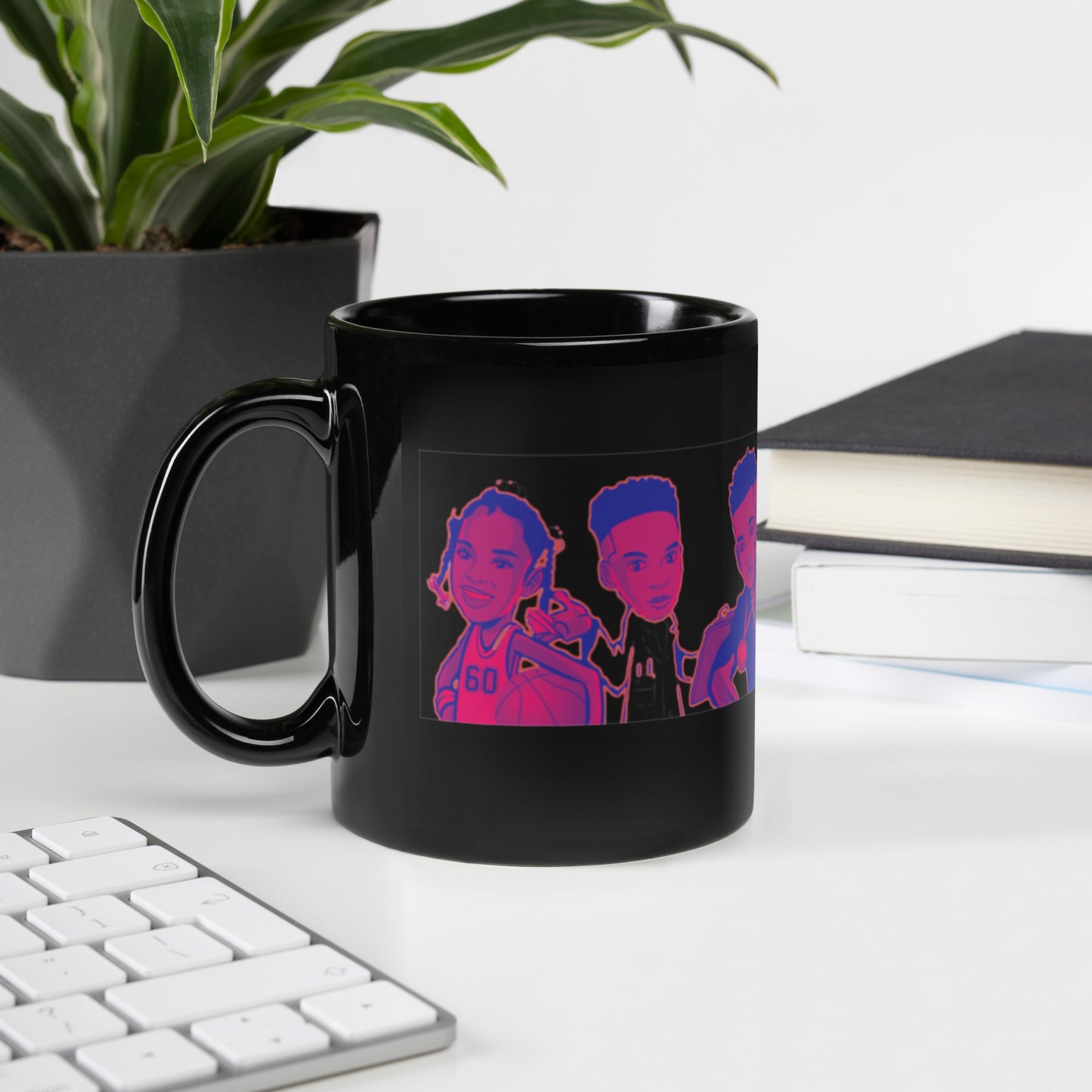 Same Goals Different Struggles Black Glossy Mug