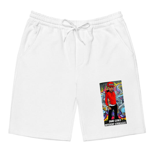 Same Goals Different Struggles Men's fleece shorts