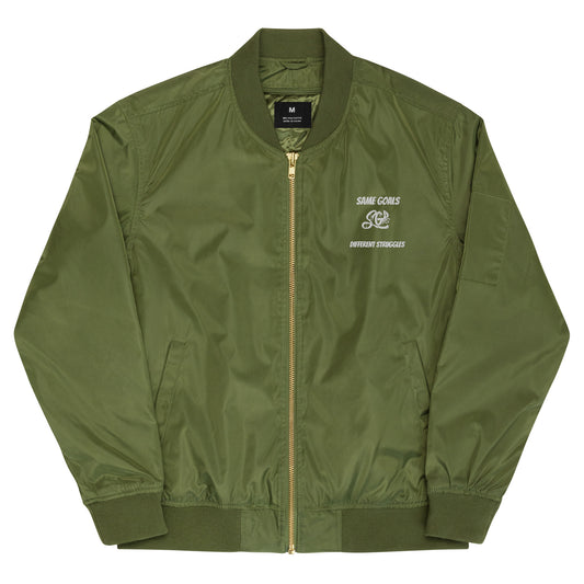 Same Goals Different Struggles  bomber jacket