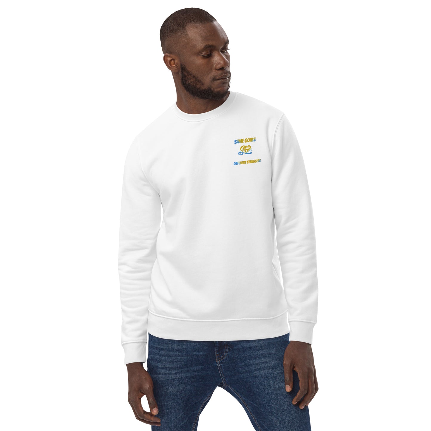 Same Goals Different Struggles Men’s eco sweatshirt