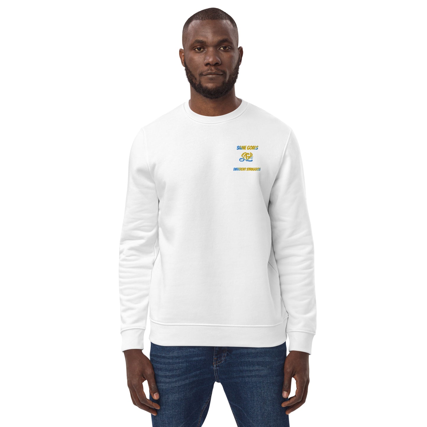 Same Goals Different Struggles Men’s eco sweatshirt