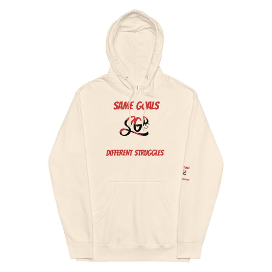 Same Goals Different Struggles Men’s midweight hoodie