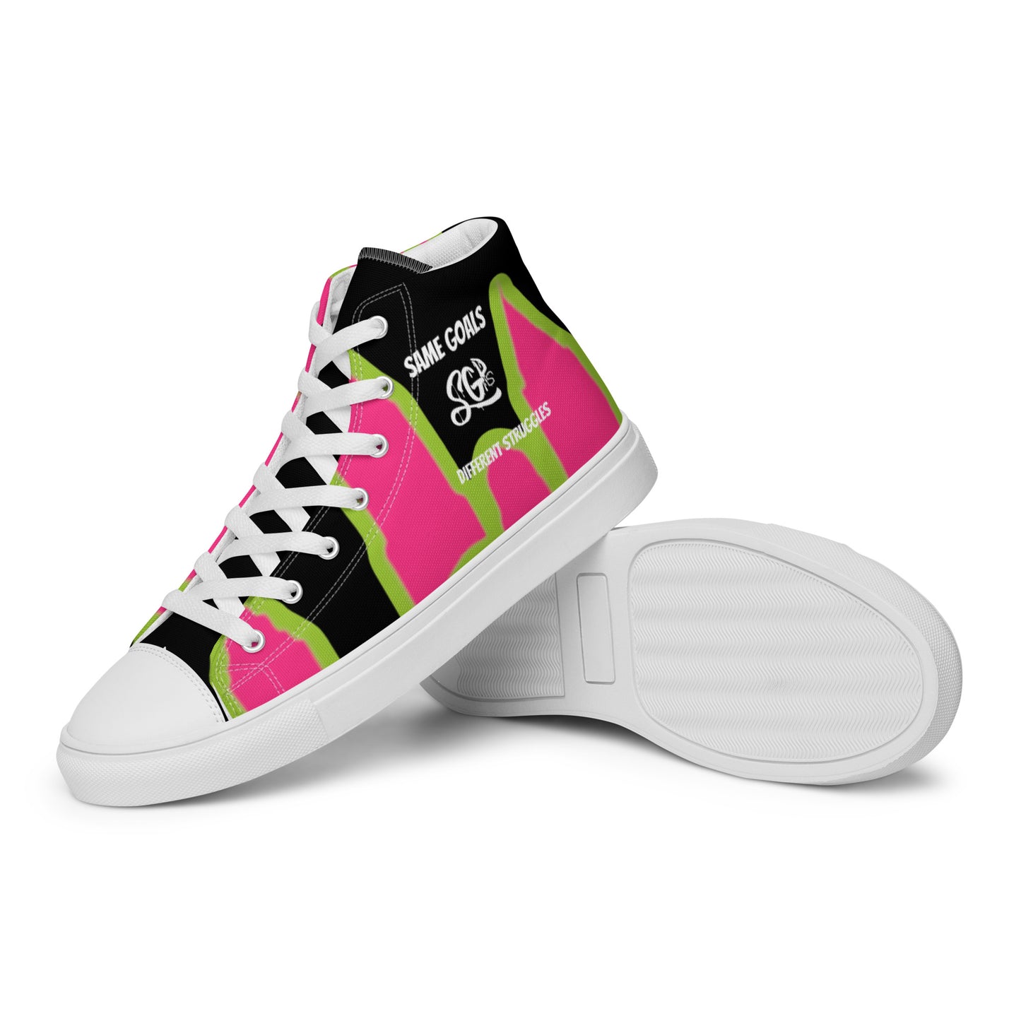 Same Goals Different Struggles Women’s high top canvas shoes