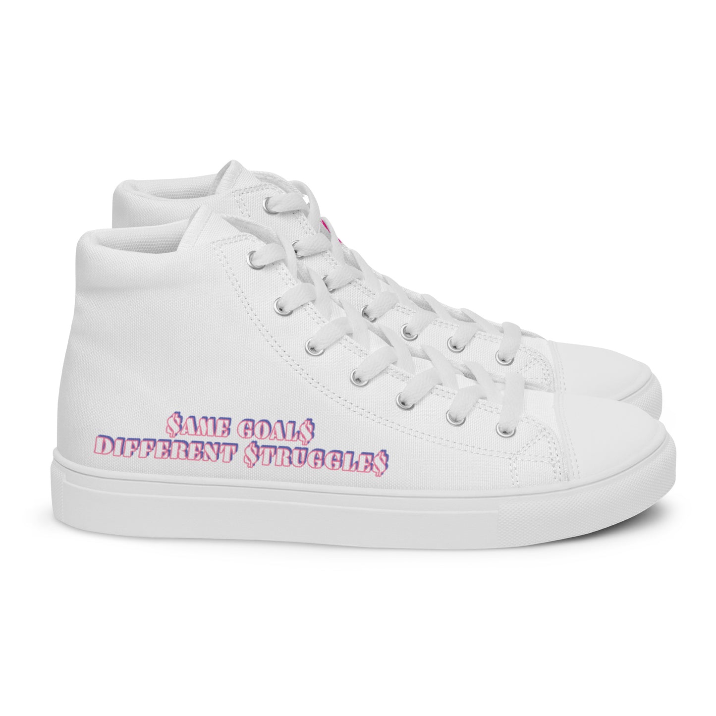 Same Goals Different Struggles Women’s high top canvas shoes