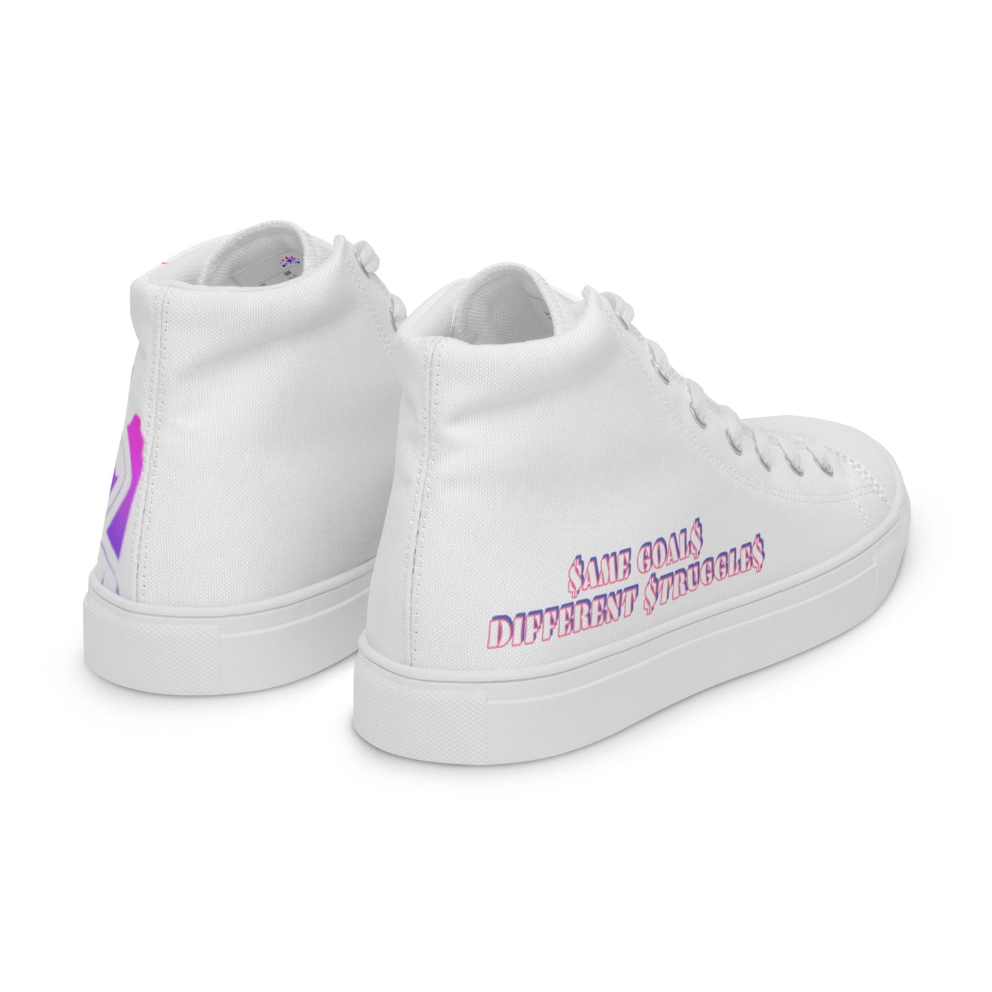 Same Goals Different Struggles Women’s high top canvas shoes