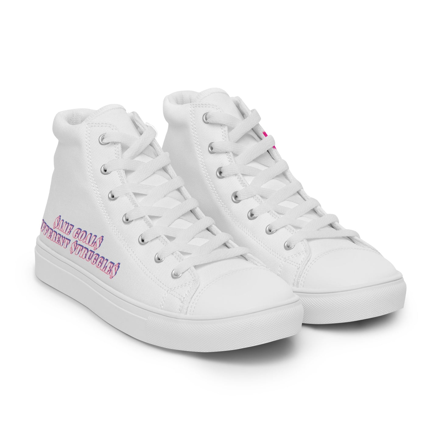 Same Goals Different Struggles Women’s high top canvas shoes